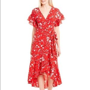 Max Studio Bubble Crepe Wrap Dress